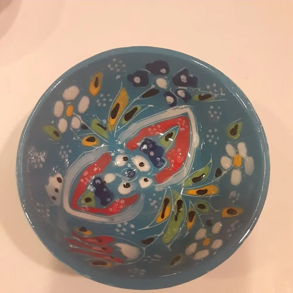 Handmade Hand Painted Mini Bowl Set 4pc Beautiful